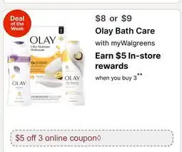 Walgreens Olay Bath Care offer