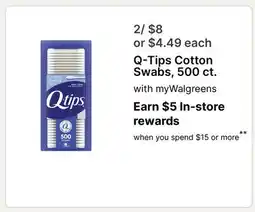 Walgreens Q-Tips Cotton Swabs offer
