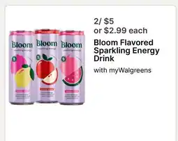 Walgreens Bloom Flavored Sparkling Energy Drink offer