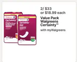Walgreens Value Pack Walgreens Certainty offer
