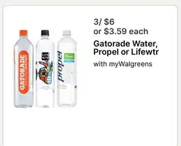 Walgreens Gatorade Water, Propel or Lifewtr offer