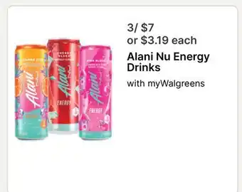 Walgreens Alani Nu Energy Drinks offer