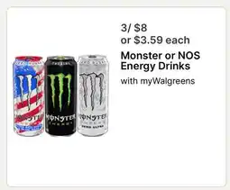 Walgreens Monster or NOS Energy Drinks offer