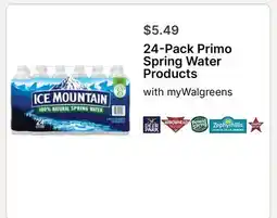 Walgreens 24-Pack Primo Spring Water Products offer