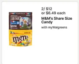Walgreens M&M's Share Size Candy offer