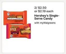 Walgreens Hershey's Single-Serve Candy offer