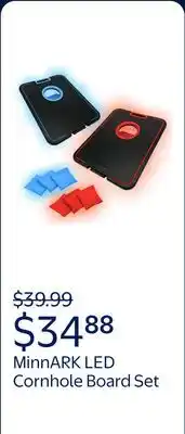 Walmart LED Cornhole Board Set - Light Up Bean Bag Toss with 6 Bags, by MinnARK offer
