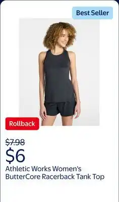 Walmart Athletic Works Women's and Women's Plus ButterCore Racerback Tank Top offer