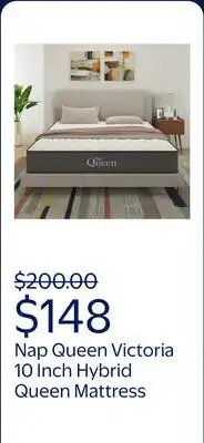 Walmart Nap Queen Victoria 10 Inch Gel-Infused Hybrid Queen Mattress offer