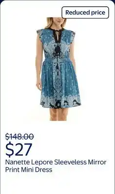 Walmart Nanette Lepore Sleeveless Mirror Print Mini Dress offer