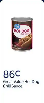 Walmart Great Value Hot Dog Chili Sauce offer