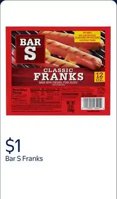 Walmart Bar S Classic Fully Cooked Franks offer