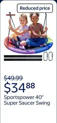 Walmart Sportspower 40 Super Fun Super Saucer Swing, Great for Kids 3-8 offer