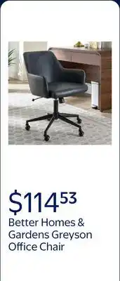 Walmart Better Homes & Gardens Greyson Office Chair, Black offer