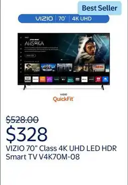 Walmart VIZIO 70 Class 4K UHD LED HDR Smart TV (V4K70M-08) offer