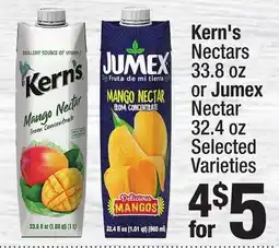 Super King Markets Kern's Nectars 33.8 oz or Jumex Nectar 32.4 oz offer