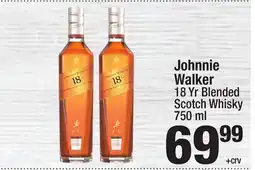 Super King Markets Johnnie Walker 18 Yr Blended Scotch Whisky offer