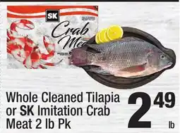 Super King Markets Whole Cleaned Tilapia or SK Imitation Crab Meat offer