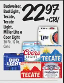 El Super Fresh Budweiser, Bud Light, Tecate, Tecate Light, Miller Lite o Coor Light offer