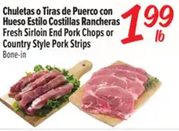 El Super Fresh Fresh Sirloin End Pork Chops or Country Style Pork Strips offer