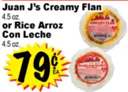 Superior Grocers Juan J's s Creamy Flan 4.5 oz. or Rice Arroz Con Leche 4.5 oz offer
