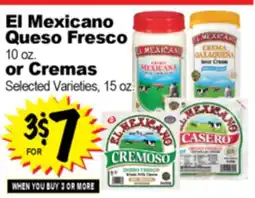 Superior Grocers El Mexicano Queso Fresco 10 oz. or Cremas , 15 oz offer