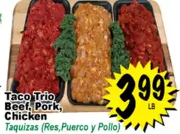 Superior Grocers Taco Trio Beef, Pork, Chicken offer