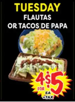 Superior Grocers FLAUTAS OR TACOS DE PAPA offer