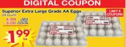 Superior Grocers Superior Extra Large Grade AA Eggs offer