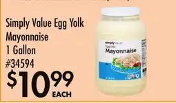 Smart & Final Simply Value Egg Yolk Mayonnaise offer