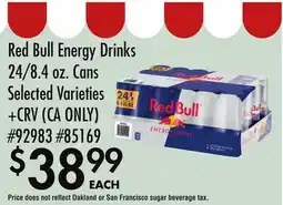 Smart & Final Red Bull Energy Drinks offer