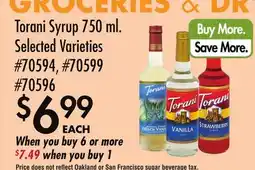 Smart & Final Torani Syrup offer