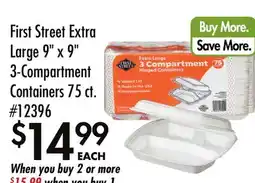 Smart & Final First Street Extra Large 9 x 9 3-Compartment Containers offer