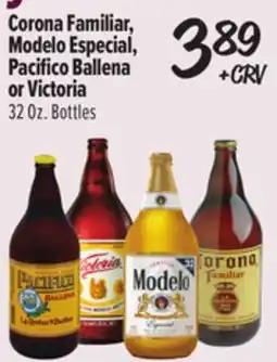 El Super Corona Familiar, Modelo Especial, Pacifico Ballena or Victoria offer