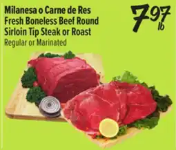 El Super Fresh Boneless Beef Round Sirloin Tip Steak or Roast offer