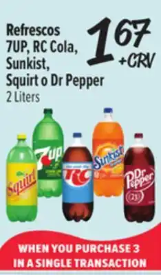 El Super Refrescos 7UP, RC Cola, Sunkist, Squirt o Dr Pepper offer