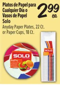 El Super Solo Anyday Paper Plates, 22 Ct. or Paper Cups, 18 Ct offer