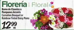 El Super Carnation Bouquet or Rainbow Tinted Daisy Poms offer