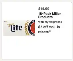 Walgreens 18-Pack Miller Products offer