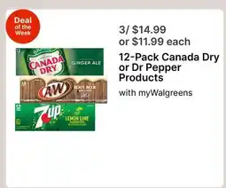 Walgreens 12-Pack Canada Dry or Dr Pepper Products offer