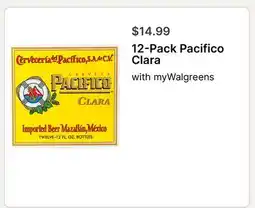 Walgreens 12-Pack Pacifico Clara offer