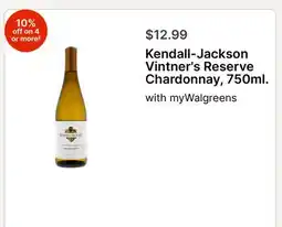 Walgreens Kendall-Jackson Vintner's Reserve Chardonnay, 750ml offer