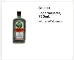 Walgreens Jagermeister, 750ml offer