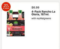 Walgreens 4-Pack Rancho La Gloria, 187ml offer