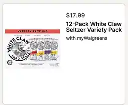Walgreens 12-Pack White Claw Seltzer Variety Pack offer