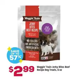 Grocery Outlet Waggin' Train Jerky Bites Beef Recipe Dog Treats offer