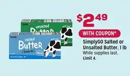 Grocery Outlet SimplyGO Salted or Unsalted Butter, 1 lb offer