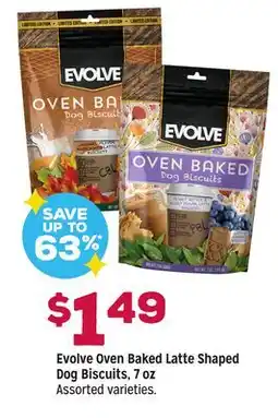 Grocery Outlet Evolve Oven Baked Latte Shaped Dog Biscuits offer