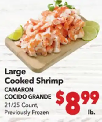 Vallarta Supermarkets Large Cooked Shrimp / CAMARON COCIDO GRANDE offer
