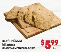 Vallarta Supermarkets Beef Breaded Milanesa / MILANESA EMPANIZADA DE RES offer